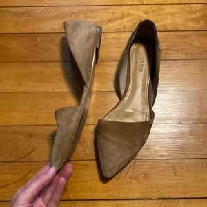 J. Crew tan suede flats